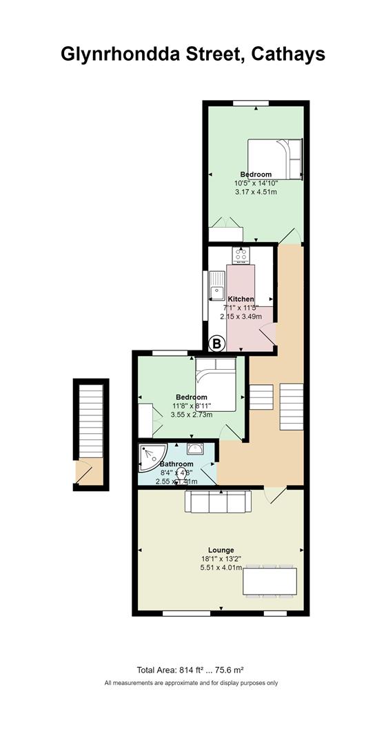 Floorplan for Glynrhondda Street, Cathays